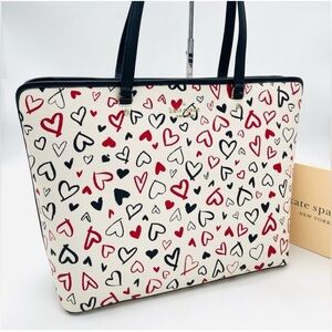 Kate Spade Huge Heart Print Tote Bag